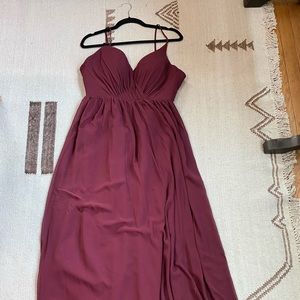 Bill Levkoff v back A-line bridesmaid dress